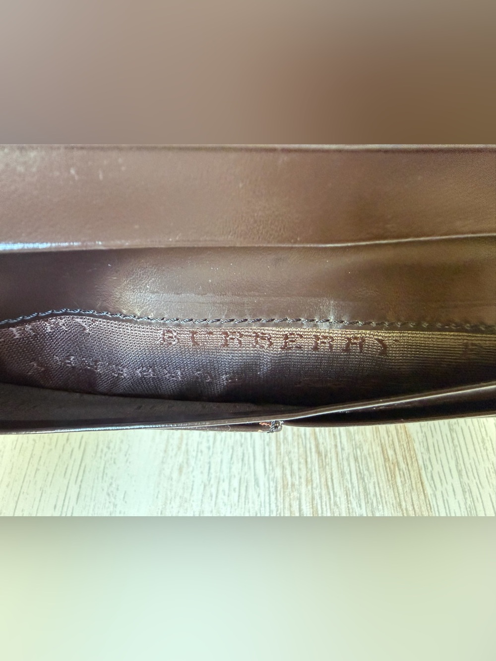 Authentic Burberry Haymarket Check Continental Wallet Brown Leather - Picture 11 of 16